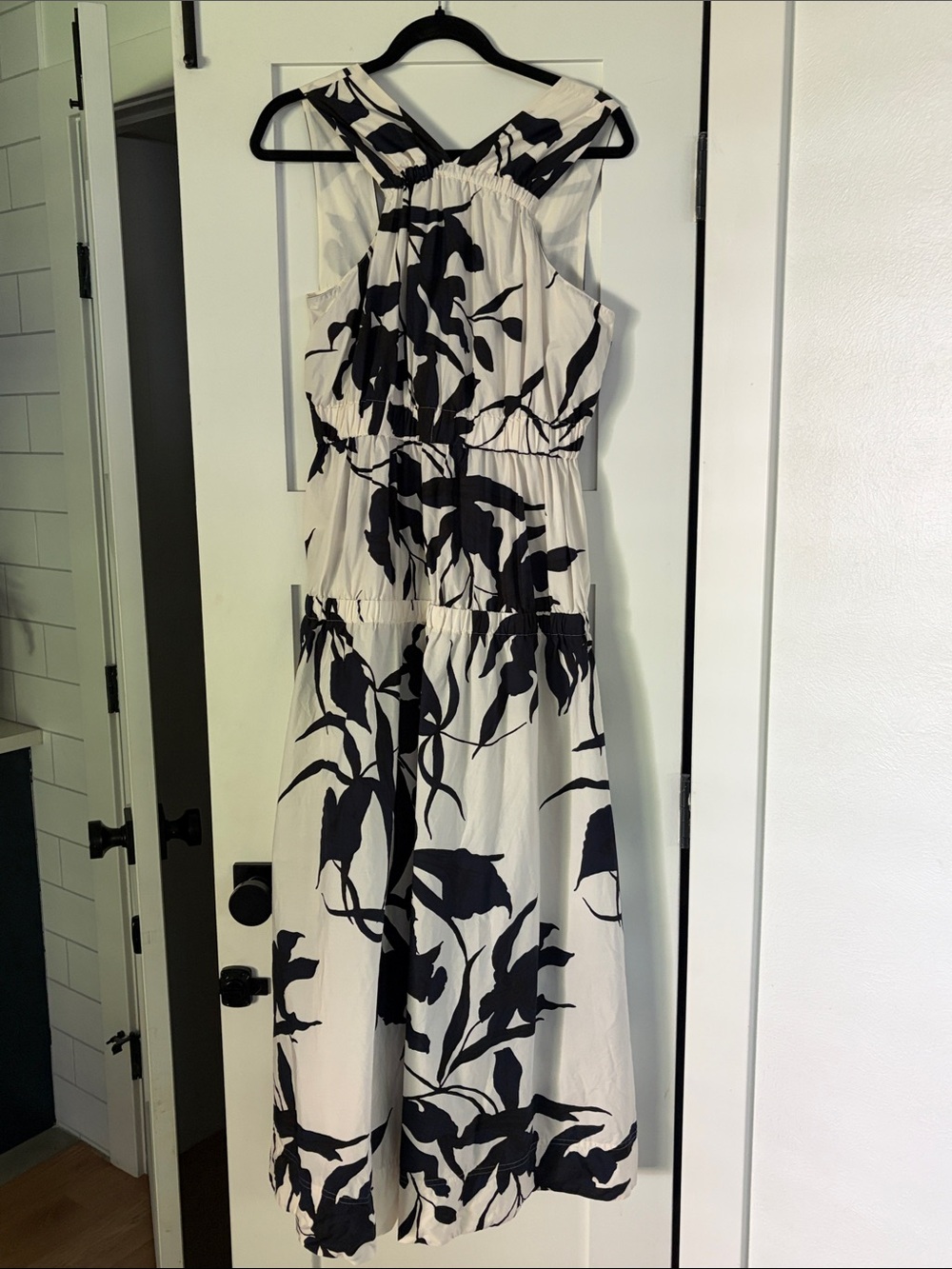 Banana Republic Black & White Floral Maxi Dress